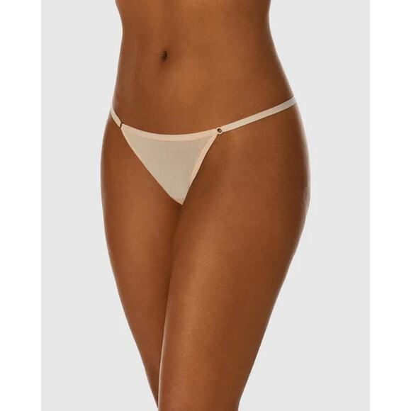 On Gossamer Women's Mesh String Thong, Champagne, Size M/L 0442 - Picture 1 of 2
